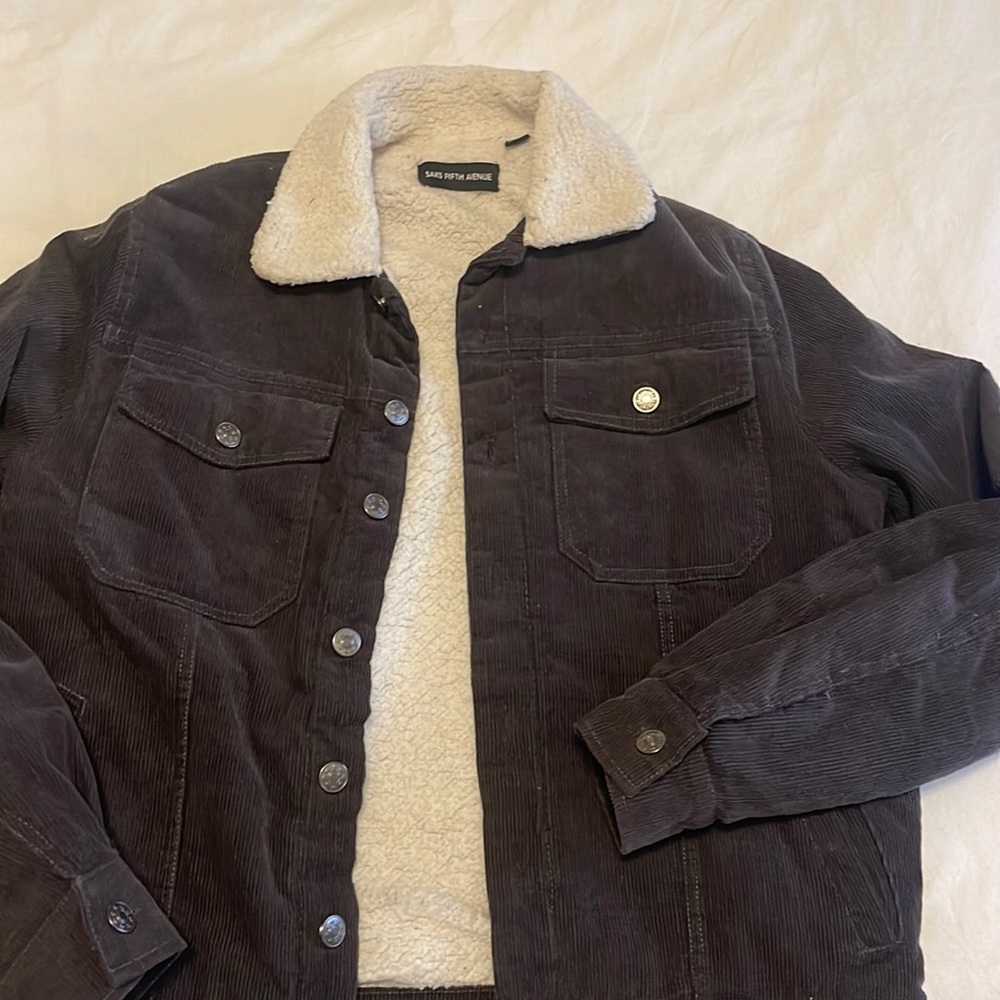 Saks Fifth Avenue Sherpa / Corduroy Jacket